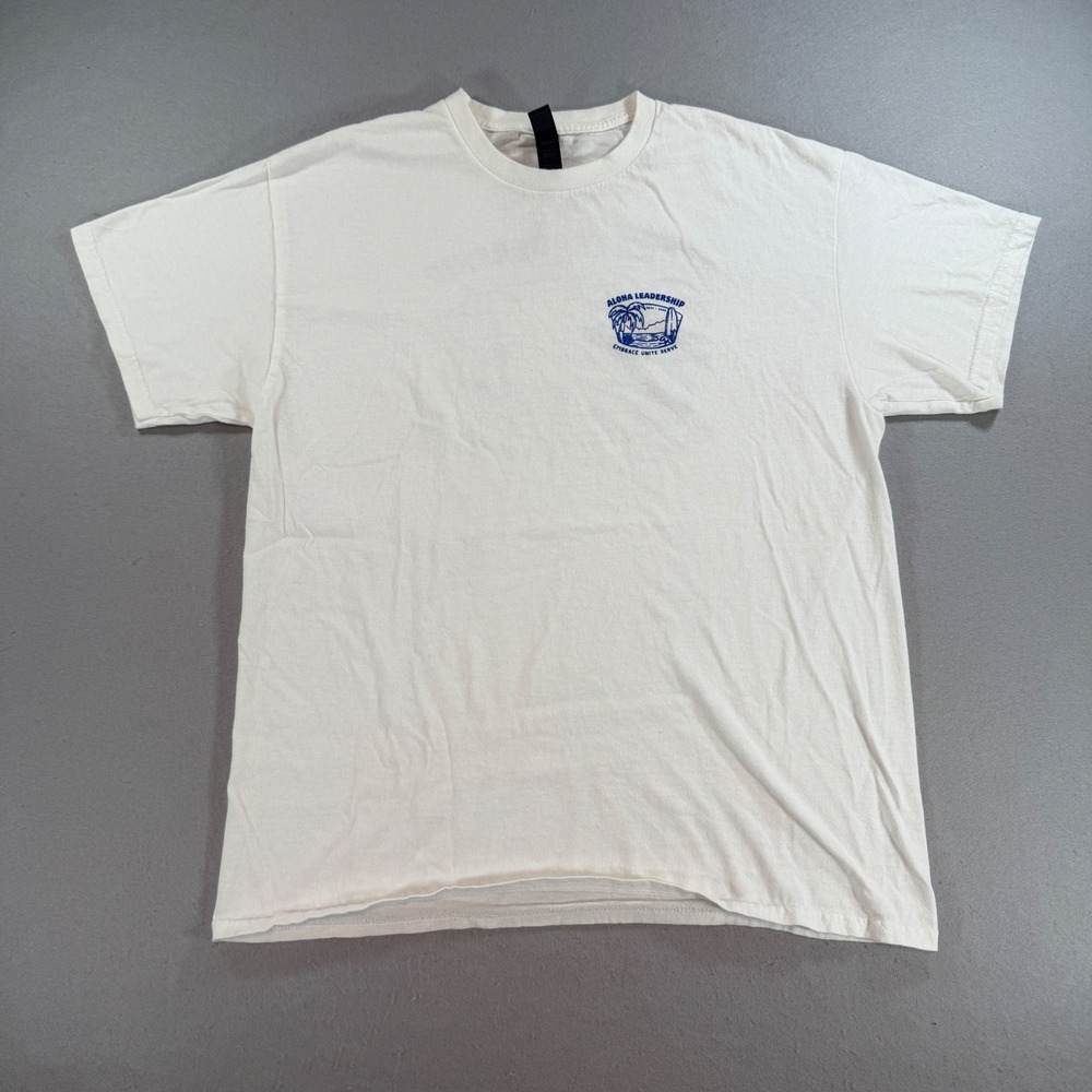 Gildan Aloha Leadership 2024-2025 Men's L White Graphic T-Shirt
